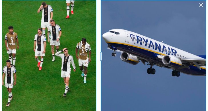 Ryanair, Fotbolls-VM, Fotbolls-VM 2022 i Qatar, Belgien, Tyskland